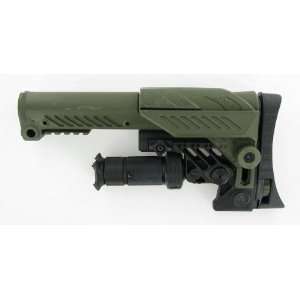 Sniper Stock w/ Leg for A2 Rifle & SR25  OD Green  Sports 