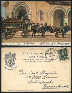 CUBA 1906 PCHabana carro funebre,funeral carriage  