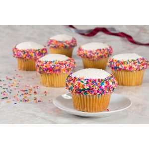 Rainbow Sprinkled Cupcake 6 Count. Grocery & Gourmet Food