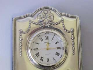 CARRS OF SHEFFIELD STERLING SOLID SILVER CLOCK FRAMED  