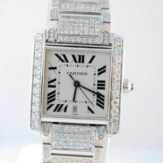 Cartier Tank Francaise, Custom 11ct Diamond Mens Watch  
