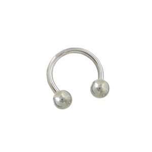  Surgical Steel Horse Shoe Ring with Ball Beads   10 Gauge 