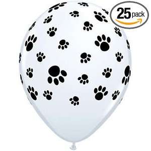  Qualatex 11 Paw Print White Balloons   Pack of 25 Health 