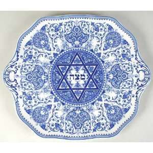 Spode Blue Room Judaic Collection Passover Matzo Plate, Fine China 