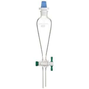 Chemglass CG 1747 02 Glass Squibb Style Separatory Funnel, with 2mm 
