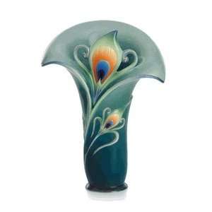    Franz Porcelain Peacock Splendor small vase 