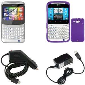  iNcido Brand HTC ChaCha Combo Rubber Purple Protective 