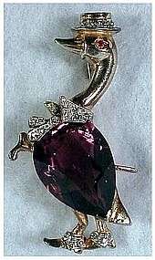 Reja sterling amethyst belly Father Goose & umbrella  