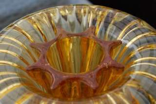 Art Deco  Sowerby  Amber Glass Flower Vase & Frog  