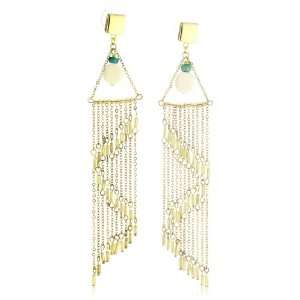  Jenny Bird Bohemia Gold Plated Ivory and Turquoise Color 