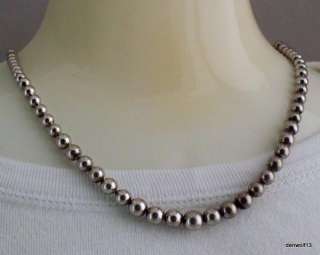 Vintage 1940s Alice Caviness Sterling Necklace Silver Balls Chain Old 