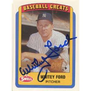  Whitey Ford Autographed 1990 Swell Card