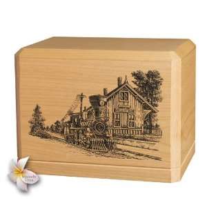  Train Depot Classic Maple Wood Cremation Urn