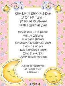 Shooting Star Celestial Baby Shower Invitations  