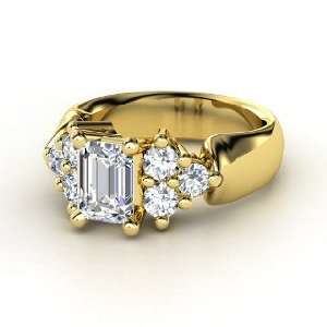  Astrid Ring, Emerald Cut Diamond 14K Yellow Gold Ring 