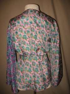 CALYPSO CHRISTIANE CELLE Silk Blouse w/Kimono Sleeves Purple/Pink 