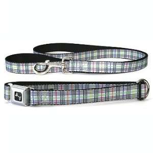  Gray Plaid Dog Collar & Leash Set   Large   Frontgate Pet 