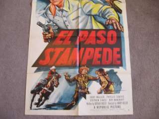 ALLAN ROCKY LANE EL PASO STAMPEDE 1S MOVIE POSTER 1953  