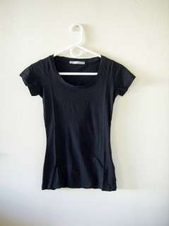ZARA BASIC 100% COTTON Womens T Shirt black  