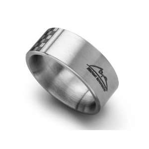  Schumacher Stainless Steel Chequered Flag Ring Size 8.5 Jewelry