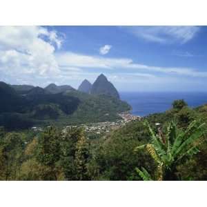 Soufriere and the Pitons, St. Lucia, Windward Islands, West Indies 