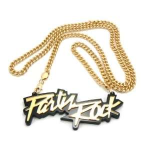   Party Rock Pendant with a 36 Inch Cuban Chain Necklace Sorry For Party