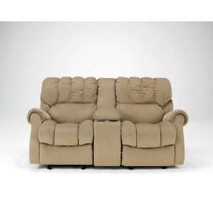  Sorrell Mocha Dual Glider Reclining Loveseat With Console 