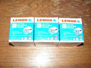 LENOX 1LB BOXES of LEAD FREE SOLID WIRE SOLDER NEW #WS15037  