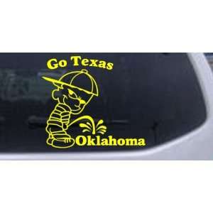 Yellow 24in X 23.6in    Go Texas Pee On Oklahoma Car Window Wall 
