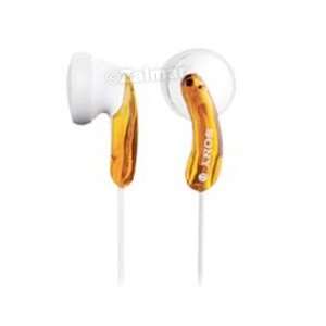  Sony Lightweight Earbud Style Stereo Headphones in Orange 