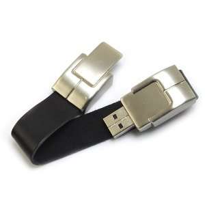   Black Bracelet Leather USB 2.0 Flash Drive