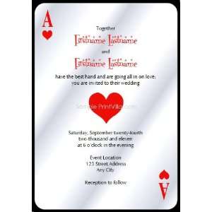 Ace of Hearts Wedding Invitation 5x7 Flat Health 