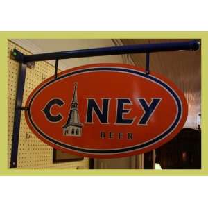 Barware Advertisement Sign Chiney Beer Metal Large Orange/Blue  