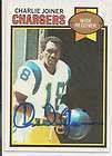 1979 TOPPS #419 CHARLIE JOINER auto sig signed CHARGERS