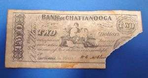 Bank of Chattanooga Two Dollar Bill 1863 Replica  