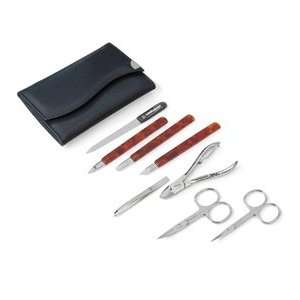 Nickel Plated 8 piece Manicure Set in a Black Nylon case by Malteser 