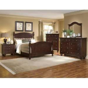  Merlot 4pc Solid Wood Bed Room Set (Queen Bed+Dresser 