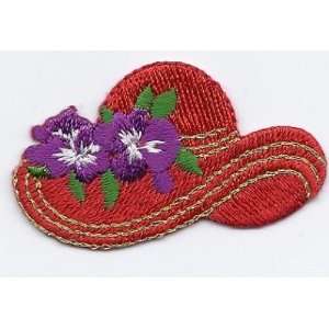 Red Hat Lady/Red Hat w/Flowers Iron On Applique 