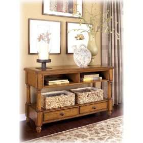  Traditional Burnished Brown Holfield Sofa Console Table 