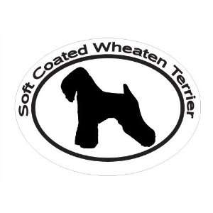  Oval Decal with silhouette of a SOFT COATED WHEATEN 