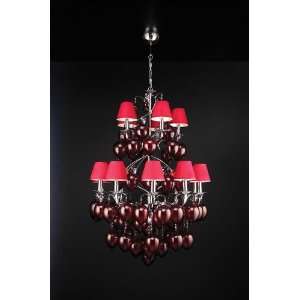 Chandelier   sofitel 36 chandelier in polished chrome with red ruby g