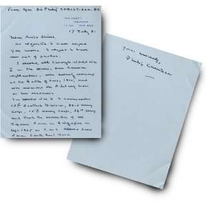 Philip Christison WWII British Commander Hand Written Autographed 
