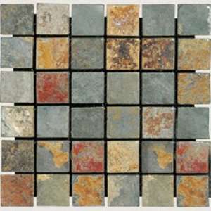  Montego Sela 2x2 California Gold Slate Tumbled Mosaic Tile 