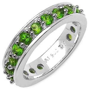  1.40 Carat Genuine Chrome Diopside Sterling Silver Ring Jewelry