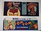 Lot of 2 VINTAGE CRATE LABELS INDIANS Maryland Chief Be