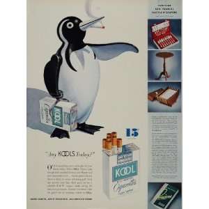  1936 Original Ad Kool Cigarettes Penguin B & W Coupons 