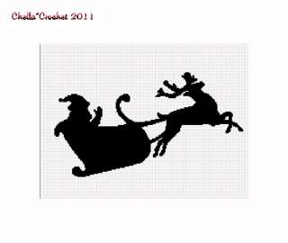 Santa Claus Reindeer Sil Afghan Crochet Pattern Graph  