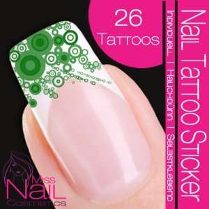  Nail Tattoo Sticker Circle / Deco Corner   green Beauty