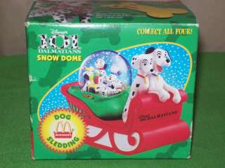 Disney 101 Dalmatians 1996 McDonalds Dog Sled Snowglobe  