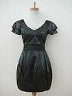 nwot walter womens black plastic v neck open back dress
